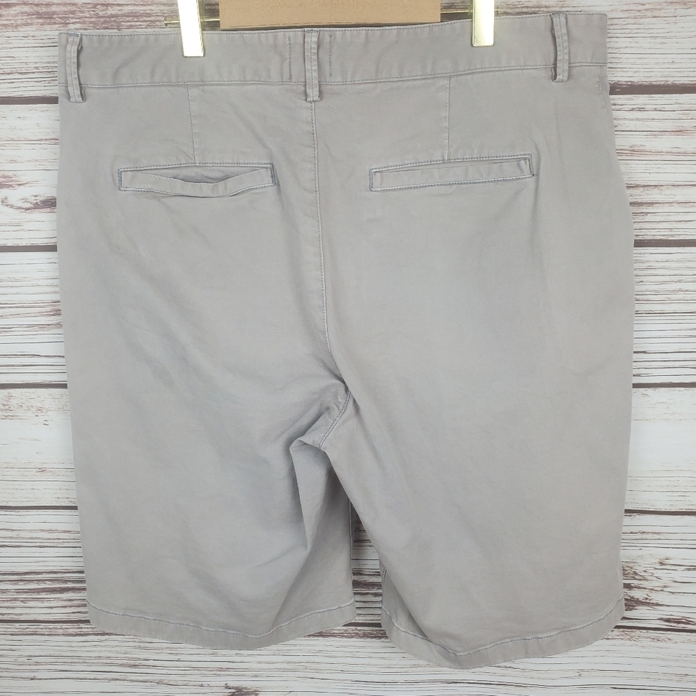 Flint And Tinder Size 36 Mens 365 Washed Grey Chino Khaki Shorts - Picture 6 of 9